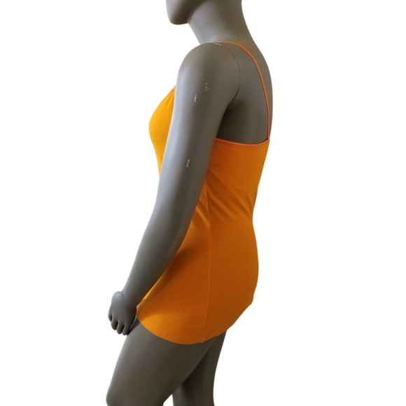 AMBIANCE Stretch Camisole Tank Top Built In Shelf Bra 1X Plus Size Orange NWT - Picture 2 of 15
